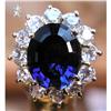 Image 1 : RHJ Brilliant Synthetic Sapphire & CZ Ring #1792714