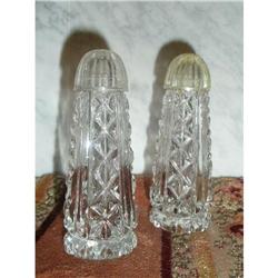 RARE ANTIQUE CRYSTAL SALT & PEPPER SET #1792715