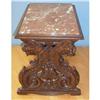 Image 1 : Carved Walnut Marble top Occasional Table #1793296