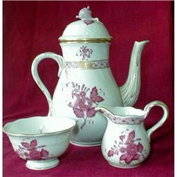 HEREND Coffee SET Chinese Bouquet Raspberry #1793328