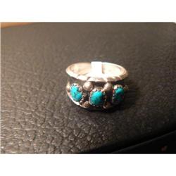 Beautiful Turquoise Studded Silver Ring #1793381