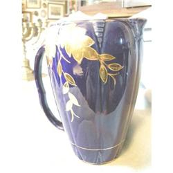 Art Deco  Gold  & Blue A. Wood Jug #1793550