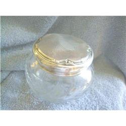 Lady's Heavy Sterling & Crystal Dresser Jar #1793560