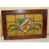 Image 1 : Early 20c Oak Leaded Stain Glass Window #1793693