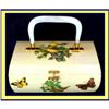 Image 1 : VINTAGE BOX PURSE RAISED BIRDS BUTTERFLIES #1793711