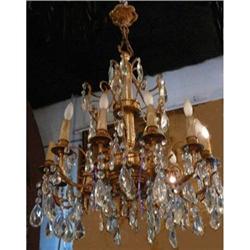 Antique French Bronze and Crystal Chandelier #1805140