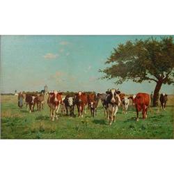 Cattle in a Landscape by Emile Van Damme-Sylva #1805375