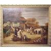 Image 1 : Oil Painting Farm Auction Masterpiece Signed  #1805476