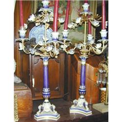 Pr. Sevres Porcelain and Gilt Bronze Candelabra#1805567