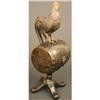 Image 1 : Rooster on Drum Fine Bronze Sculpture, 19th C. #1805654