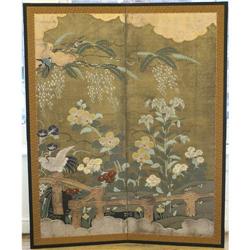 19th C. Japanese Rimpa Style Nature Screen #1805671