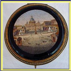 MICROMOSAIC GILT METAL & ENAMEL BOX ITALY 19C #1805858