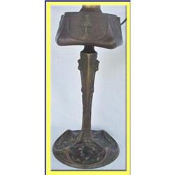 NOUVEAU BRONZE LAMP SIGNED LELEU PARIS SALON #1805871