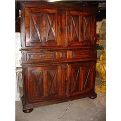 French Walnut Wood Louis XIII Style Armoire #1805889