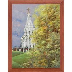 "White church" fine oil of Russian artist. #1817526