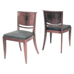 Set 4 French Art Deco Walnut Dining Chairs #1817715