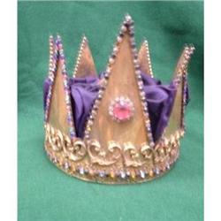 Antique Gilt Kings Crown With Jewels #1817935