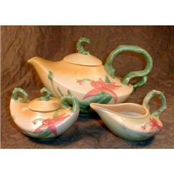 HULL Woodland TEA Set POT Creamer SUGAR Vintage#1817947