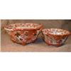 Image 1 : KUTANI Nesting BOWLS Pair (2) Planters ANTIQUE #1817954