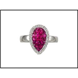 INVISIBLE SET FINE RUBY DIAMOND RING WAS #1817969