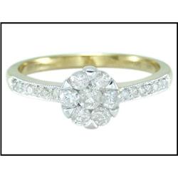 Shimmering 14K Yellow Gold Diamond Ring #1817978