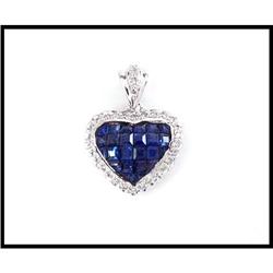 Invisible Set Sapphire Diamond Pendant NR $1 #1817987