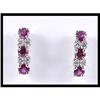 Image 1 : Lovely 18K White Gold Ruby and Diamond Earrings#1818005