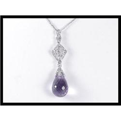 Elegant 18K White Gold Amethyst and Diamond #1818009