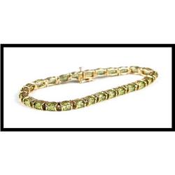 Peridot Link Bracelet in 14K Yellow Gold #1818016