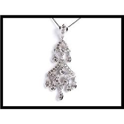 Fancy dangling white gold diamond pendant. #1818019