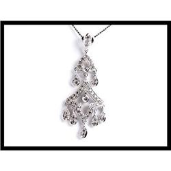 Fancy dangling white gold diamond pendant. #1818019