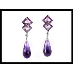 Gorgeous 18K White gold Amethyst Earrings #1818028