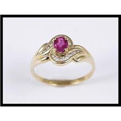 18K Yellow Gold Ruby and Diamond Ring #1818032