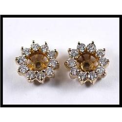14K Yellow Gold Diamond Earrings Jacket #1818034