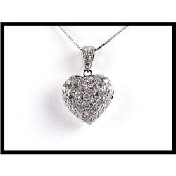 Platinum Heart Design Diamond Pendant. #1818037