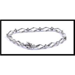 FANCY 18K WHITE GOLD LINK BRACELET #1818047