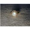 Image 1 : Estate 14K YG Gold Opal Diamond Filigree Ring #1818079