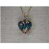 Image 1 : 14K Enamel Plique A Jour Heart Pendant Necklace#1818088