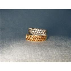 18K YG Champagne Diamond Citrine Wide Band #1818118