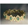 Image 1 : 14K YG Gold Emerald Diamond Filigree Bracelet #1818148