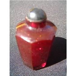 Red Peking glass snuff bottle with geometric #1818241