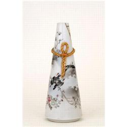 Old Japanese Seto Imari Relief Cone Shp Vase #1818315