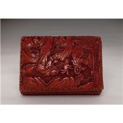 Old Chinese Cinnabar Lacquer Box Family Out #1818320