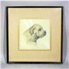 Image 1 : Antique Dog Drawing Sketch Framed  #1818335