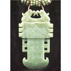 Hand Carved Asian Jade Pendant Necklace 20  #1818346