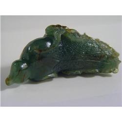 Chinese carved green jade  #1818357