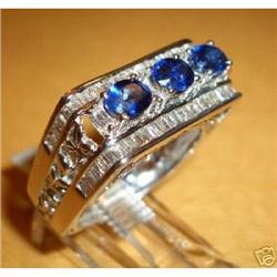 18K White Gold Diamond & Ceylon Sapphire Ring #1818393