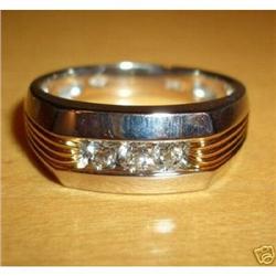 Mens 14K Gold Diamond Wedding Ring #1818401