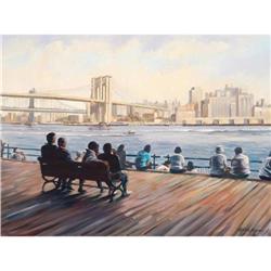 Michele Byrne, Brooklyn Bridge, Canvas Print #1818415