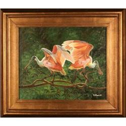 "Spoonbills" by D. Bammet - oil painting #1829863